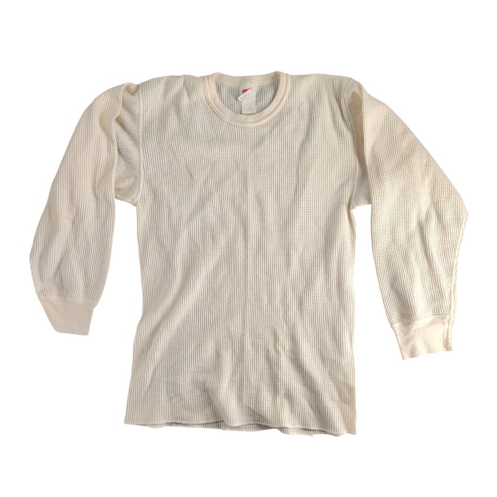 Vintage Y2K Hanes Thermal Waffle Shirt Men’s Large Y2K Grunge Kurt Cobain